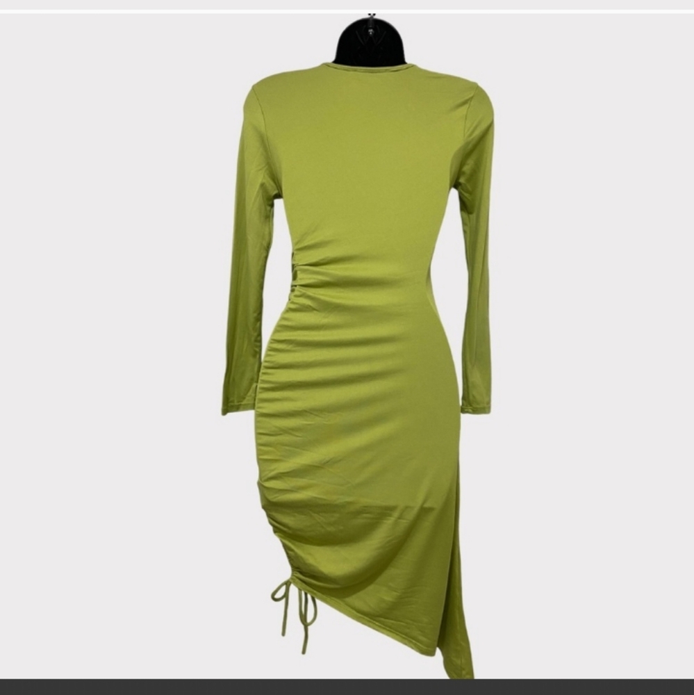 Final $8 Forever 21 "Ruched & Tied Hemline Dress" Sz. S Green. - Picture 5 of 6